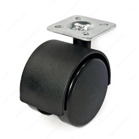 Richelieu 2 in Dual Wheel Caster with Plate Black F48039